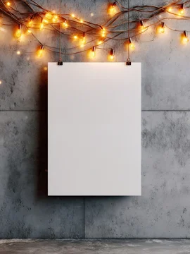 Modern Concrete Wall with New Year Poster Mockup