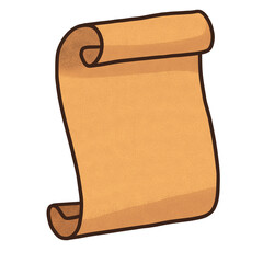 Blank Scroll &ndash; Vintage Paper Cartoon Illustration