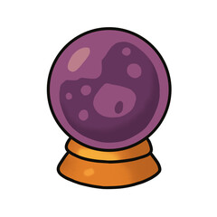 Crystal Ball &ndash; Fortune Telling Cartoon Illustration