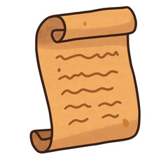 Magic Scroll – Witchcraft Cartoon Illustration