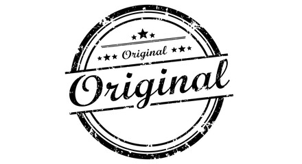 Obraz premium Vintage Circular Stamp Label Reading 'Original' with Stars, Emphasizing Authenticity and Uniqueness