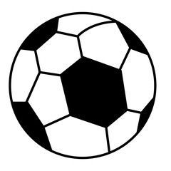 Soccer ball icon vector illustration in simple black style