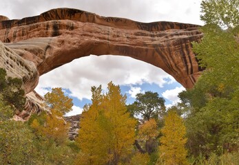 Kachina Arch, a natural stone arch found in Natural Bridges National Monument in Utah, part of the Colorado River watershed. 