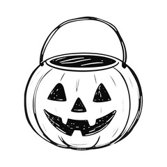 PNG Vintage Halloween pumpkin illustration.