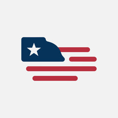 American flag logo design vector