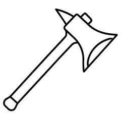 Deli Axe Fiber Handle Vector One Line Minimalist Outline Icon Design
