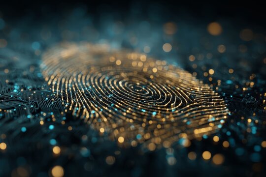 Fingers create unique patterns that secure identities in the digital world, blending advanced technology with a focus on privacy and cybersecurity in a modern landscape