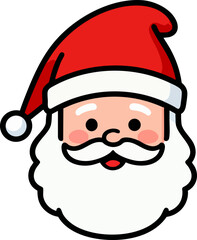 Illustration of Santa Claus wearing a red hat
