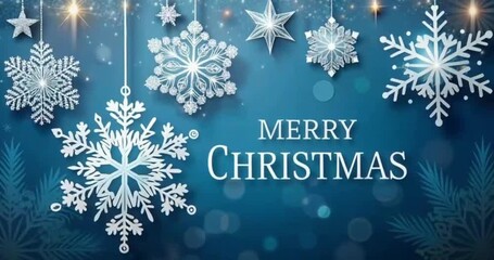 Christmas greeting card video with snowflakes - Powered by Adobe