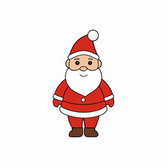 Cute cartoon santa claus character illustration