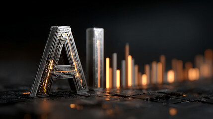 AI neural network. Glowing nodes and connections illustrate artificial intelligence, big data processing, machine learning, and modern technology networks in dynamic 3D visualization