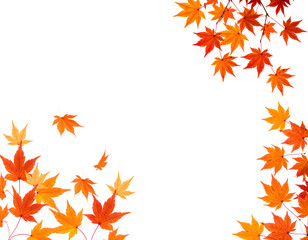 Autumn Maple Leaves Frame Border, Transparent PNG Decoration for Invitation, Card, or Seasonal Poster Design