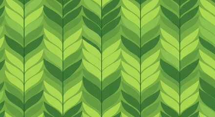 Intricate leaf pattern with green geometric design