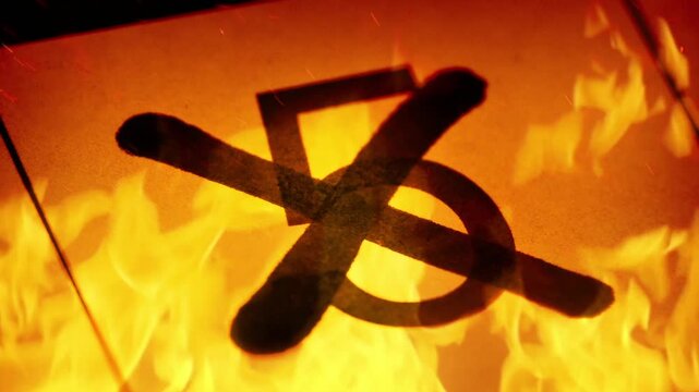 Days Are Crossed Off Calendar In Fire