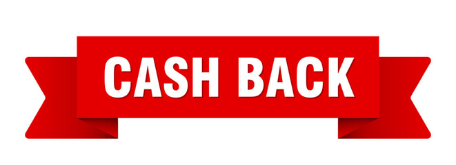 cash back ribbon isolated on transparent background. cash back ribbon