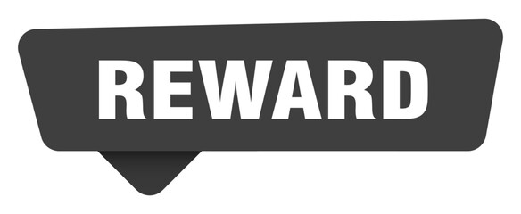 reward black sign isolated on transpatent background. reward sticker