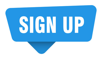 sign up sticker. sign up blue sign isolated on transpatent background
