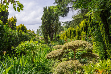 Scenic view of beautiful Botanical garden of Upper Brittany in Le Chatellier in France