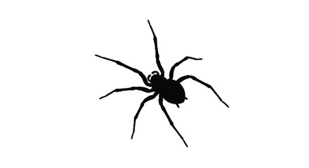 Simple black silhouette of a spider with eight legs clearly visible