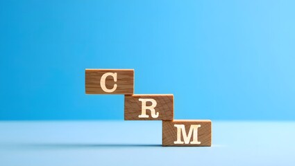 Wooden Blocks Spell Out CRM Customer Relationship Management for Business Growth and Strategies