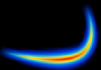 Abstract shape glowing in neon light with heatmap color palette