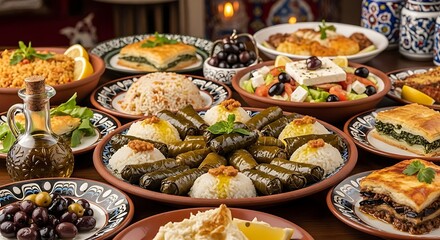 Mediterranean Feast Delicious Dishes.