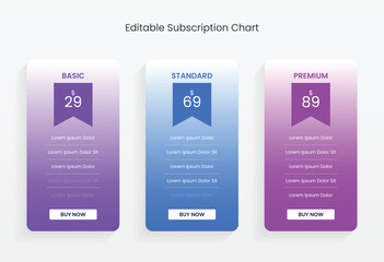 Digital product pricing plans table, pricing chart, price list for web or app. Product comparison business web plans. Subscription features checklist template. Ui UX pricing design tables with tariffs