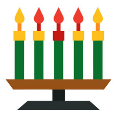 Traditional Kwanzaa Candle Holder Kinara Vector Art