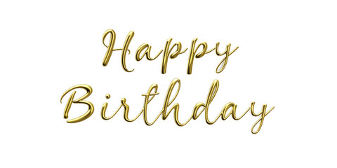 Happy Birthday in Gold white and transparent background