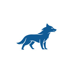 Majestic blue wolf silhouette standing proudly symbolizing strength and wild spirit vector