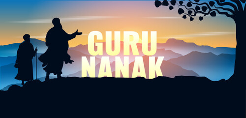 Happy Gurpurab, Guru Nanak Jayanti festival of Sikh celebration background