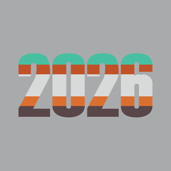2026 number design template. 2026 New Year logo text design. Vector illustration.