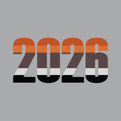 2026 number design template. 2026 New Year logo text design. Vector illustration.