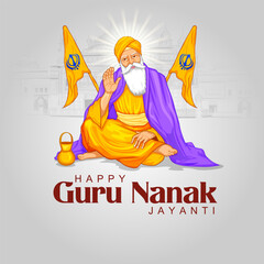 Happy Gurpurab, Guru Nanak Jayanti festival of Sikh celebration background