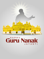 Happy Gurpurab, Guru Nanak Jayanti festival of Sikh celebration background
