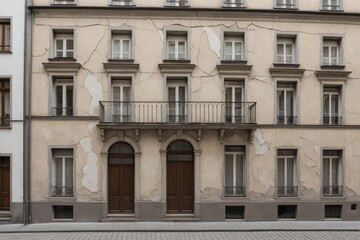 Obraz premium Abgenutzte Fassadenstruktur eines historischen Stadthauses