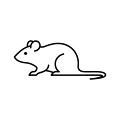 Simple line drawing of a mouse facing left