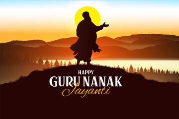 Happy Gurpurab, Guru Nanak Jayanti festival of Sikh celebration background