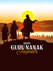 Happy Gurpurab, Guru Nanak Jayanti festival of Sikh celebration background