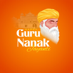 Happy Gurpurab, Guru Nanak Jayanti festival of Sikh celebration background