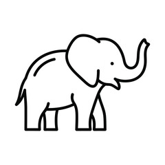 Simple outline drawing of an african elephant