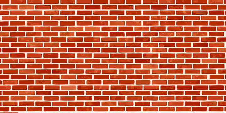 Seamless red brick wall texture background with white grout lines
