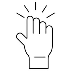 Vector art of outline of a hand with fingers raised, indicating a knock or tap