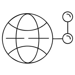 Vector art of stylized illustration of a globe with network connections, symbolizing global connectivity and communication