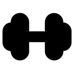 Vector art of black silhouette of a dumbbell, representing strength training and fitness