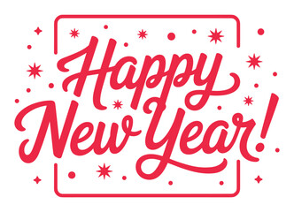 Festive happy new year script typography vector illustration for celebrations and greetings
