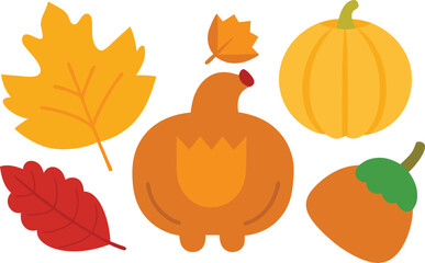 Thanksgiving day elements bundle vector illustration scalable eps autumn icons festive seasonal graphics