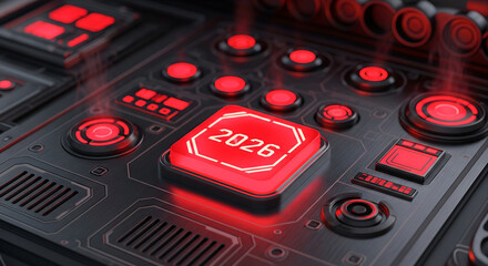 Futuristic 2026 Button: Advanced Technology Interface
