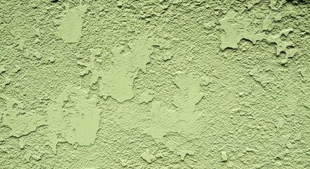 Peeling green painted wall texture with flaking surface