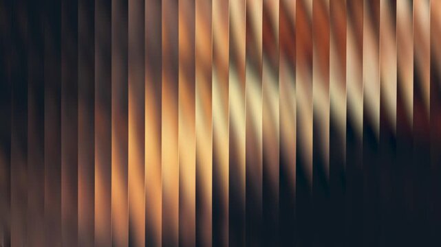 Abstract background featuring vertical stripes in warm tones of gold, orange, and brown, with a blurred effect and dramatic lighting 4k background video